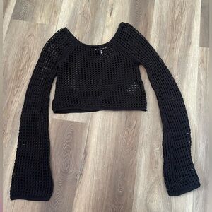 Urban Outfitters Black Crocheted Sweater